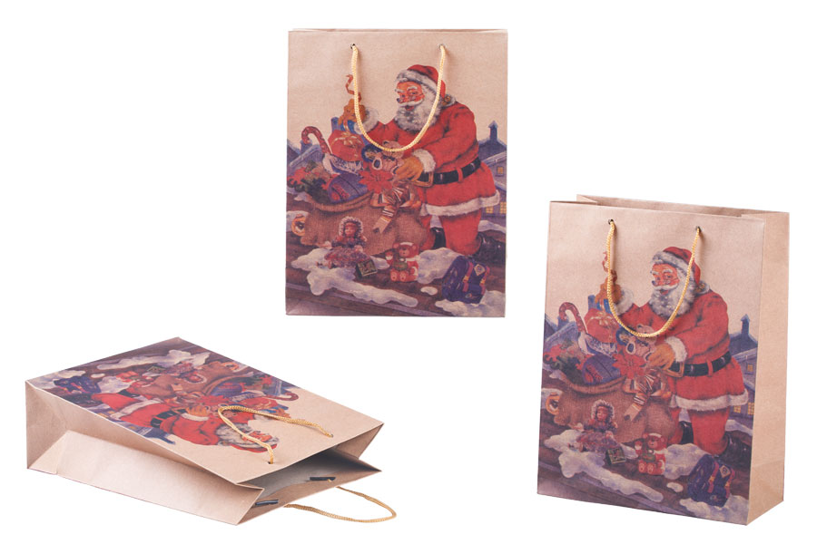 Sac cadeau de Noël avec cordon 190 x 80 x 240 en 4 motifs