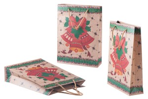 Sac cadeau de Noël avec cordon 240 x 80 x 330 en 4 motifs-3