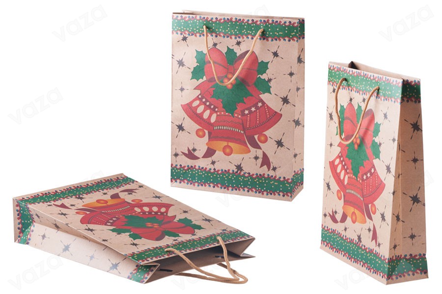 Sac cadeau de Noël avec cordon 240 x 80 x 330 en 4 motifs-photo_groupe
