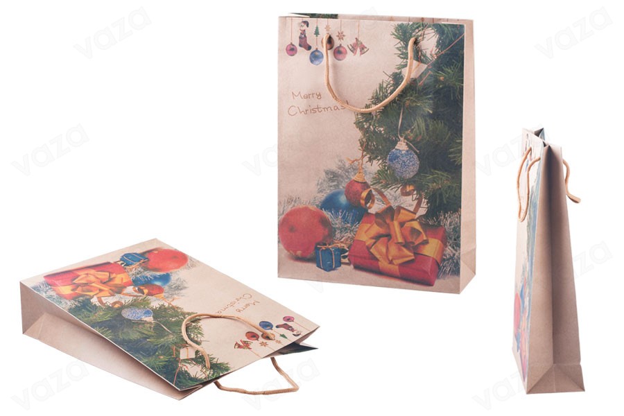 Sac cadeau de Noël avec cordon 240 x 80 x 330 en 4 motifs-photo_groupe