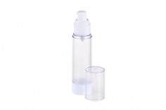 Flacon transparente en plastique airless pour crème de 50 ml