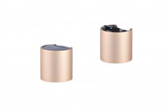 Disk top PP28 plastic cap with aluminum coating in copper matte and black color