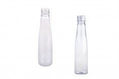 Μπουκαλάκι πλαστικό διάφανο 85 ml με ασημί αλουμινένιο καπάκι και εσωτερικό liner