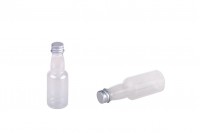 Transparent plastic bottle 70 ml with silver aluminum lid and inner liner