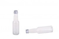 Bouteille en plastique transparente de 100 ml, bouchon en aluminium avec joint (liner)
