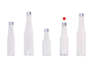 Μπουκαλάκι πλαστικό διάφανο 100 ml με ασημί αλουμινένιο καπάκι και εσωτερικό liner-εικόνα_σύνθεση
