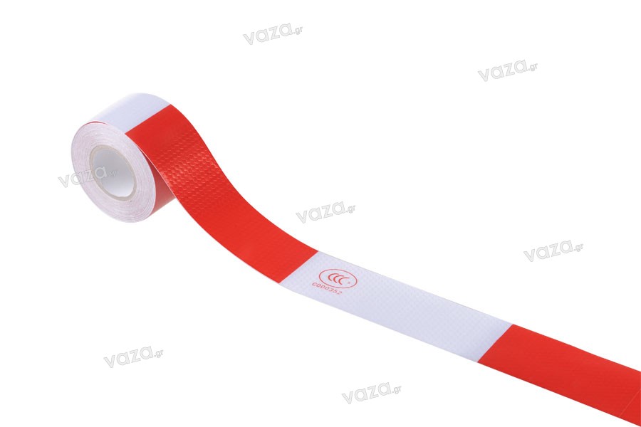 Ταινία αυτοκόλλητη σήμανσης PVC σε χρώματα άσπρο και κόκκινο με πλάτος 50 mm - Ένα τεμάχιο (ρολό) 10 μέτρων Ταινία αυτοκόλλητη σήμανσης PVC σε χρώματα άσπρο και κόκκινο με πλάτος 50 mm - Ένα τεμάχιο (ρολό) 10 μέτρων
