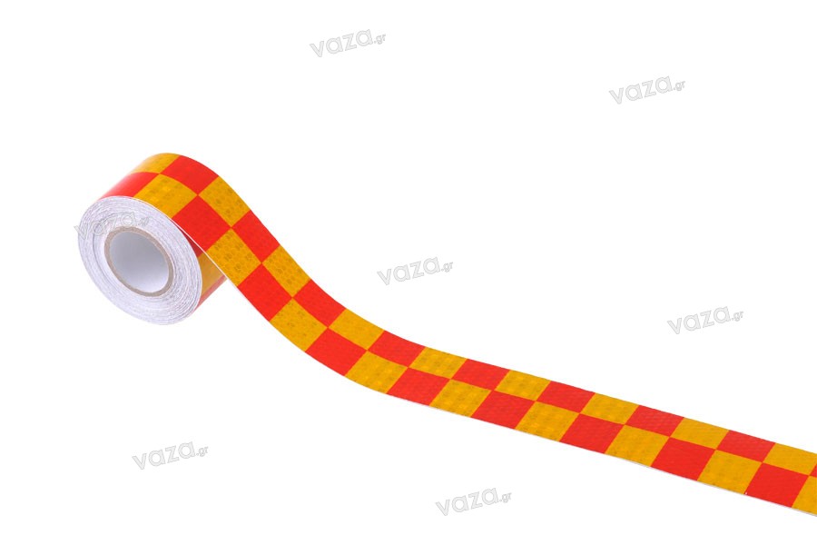 Ταινία αυτοκόλλητη σήμανσης PVC σε χρώματα κίτρινο και κόκκινο με πλάτος 50 mm - Ένα τεμάχιο (ρολό) 10 μέτρων Ταινία αυτοκόλλητη σήμανσης PVC σε χρώματα κίτρινο και κόκκινο με πλάτος 50 mm - Ένα τεμάχιο (ρολό) 10 μέτρων