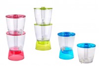 Distributeurs de boissons empilables en plastique avec 2 robinets et tube pour glaçons, trois couleurs – 13 litres