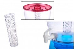 Großes zweiteiliges Gefäß mit 2 Wasserhähnen und innerem Rohr für Eiswürfel in 3 Farben -13 Liter