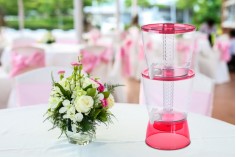 13L plastic double layer drinks dispenser with 2 taps and integrated ice tube in 3 colors
