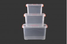Boîte de rangement en plastique transparente - 410 x 290 x 220