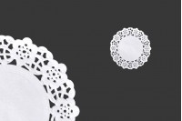 Paper cloths Lacy 90 mm in white paint on jars and bottles - 100 pcs