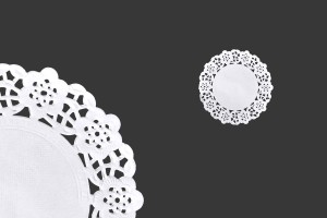 Papier chiffon en dentelle de 90 mm en blanc pour bocaux et bouteilles - 100 pcs-1