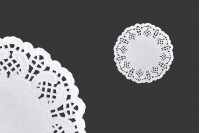 Paper lace doilies white color 114 mm - 100 pcs 