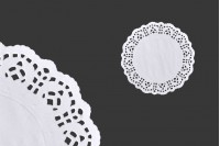 White paper doyleys with a lace pattern to decorate jars, 140 mm - 100 pcs