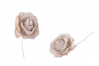 Λουλούδια χειροποίητα από ύφασμα με συρματάκι για μπομπονιέρες και διακόσμηση - 6 τμχ