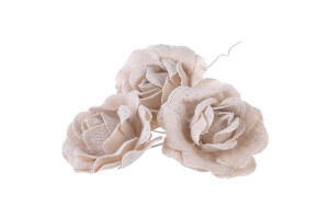 Fleurs faites à la main en tissu avec fil pour les faveurs et la décoration - 6 pcs-εικόνα_διαστάσεις