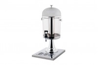 8L stainless steel beverage dispenser with plastic tap and integrated stainless steel ice tube 