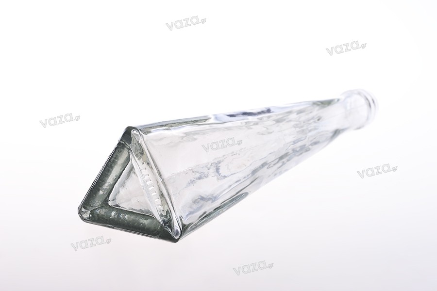 180ml pyramid glass bottle for olive oil, vinegar or spirits also suitable for decoration in size 58x60x300