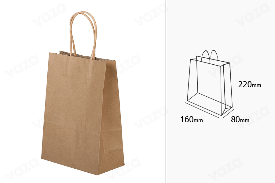 Sac cadeau en papier 160 x 80 x 220 mm avec poignée dans une variété de couleurs Sac cadeau en papier 160 x 80 x 220 mm avec poignée dans une variété de couleurs-