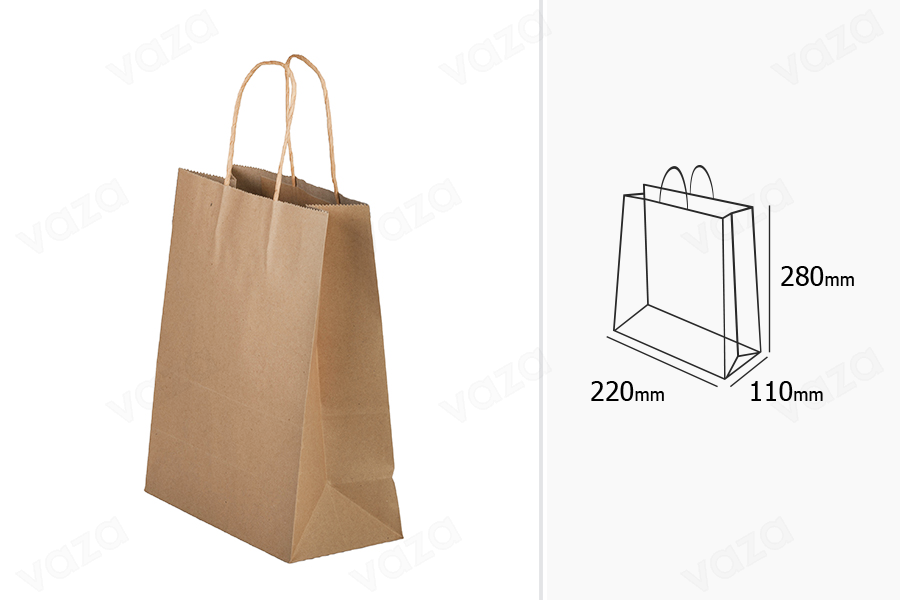 Sac cadeau en papier 220 x 110 x 280 mm avec poignée dans une variété de couleurs Sac cadeau en papier 220 x 110 x 280 mm avec poignée dans une variété de couleurs-