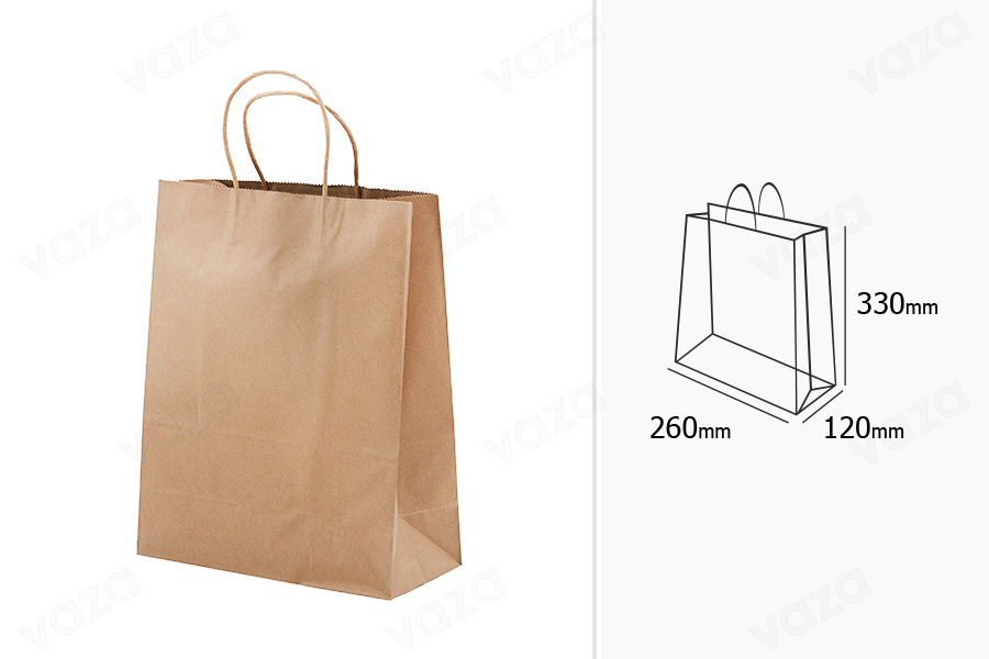 Sac cadeau en papier 260 x 120 x 330 mm avec poignée dans une variété de couleurs Sac cadeau en papier 260 x 120 x 330 mm avec poignée dans une variété de couleurs-