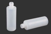 Semi-transparent 100ml plastic bottle with PP18 finish