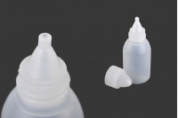 Plastic bottle with conical flow and lid 25 ml