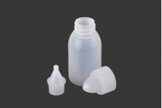 25ml plastic bottle with nozzle tip and cap