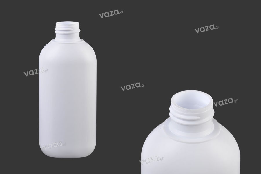 White 50ml plastic bottle with PP24 finish