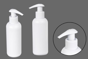 Weiße Kunststoffflasche 150 ml PP 24-9
