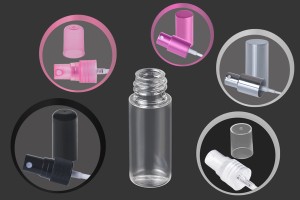 Shishe plastike 15 ml transparente me grykë PP 18 - 12 copë              -εικόνα_προϊοντική