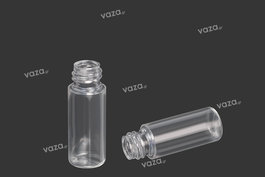 Transparent 15ml plastic bottle with PP18 finish - available in a package with 12 pcs