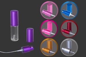 Shishe plastike 15 ml transparente me grykë PP 18 - 12 copë              -εικόνα_σύνθεση