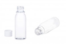 Bottiglia in plastica da 75 ml con tappo a vite a bocca larga