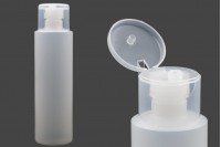 Flacon plastique translucide de 500 ml avec couvercle à charnière pour shampooing et lotion