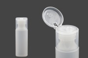 Plastic bottle 100 ml translucent for shampoo and lotion with flip top cap 