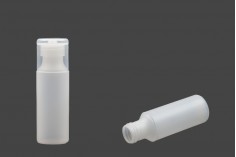 Bottiglia di plastica semitrasparente da 100 ml con tappo flip top per shampoo e lozione.
