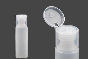 Flacon plastique translucide de 130 ml avec couvercle à charnière pour shampooing et lotion
