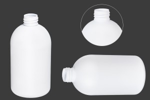 Flacon en plastique blanc de 500 ml avec PP 28-bildabmessungen