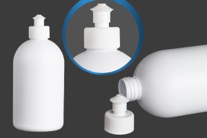 Flacon en plastique blanc de 500 ml avec PP 28-bildgruppe