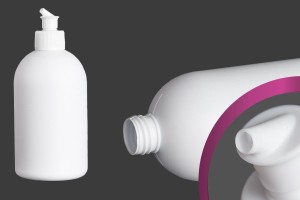 Flacon en plastique blanc de 500 ml avec PP 28-bildgruppe