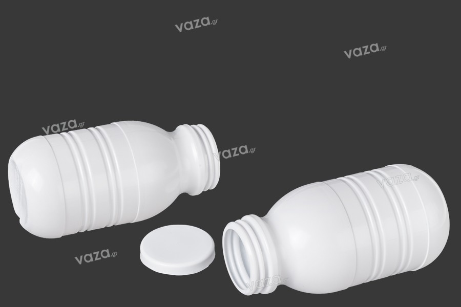 Bouteille plastique blanc 250 ml pour lait ou jus 63x124 mm
