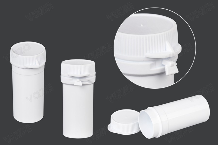Βαζάκι σωλήνας με κουμπωτό καπάκι 20 ml - 100 τμχ Βαζάκι σωλήνας με κουμπωτό καπάκι 20 ml - 100 τμχ-εικόνα_διαστάσεις