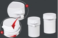 20ml plastic pill and capsule jar with snap top cap - available in a package with 100 pcs