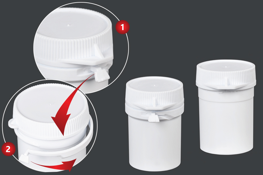 Μπουκαλάκι σωλήνας με κουμπωτό καπάκι 20 ml για χάπια - 100 τμχ Μπουκαλάκι σωλήνας με κουμπωτό καπάκι 20 ml για χάπια - 100 τμχ