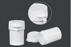 20ml plastic pill and capsule jar with snap top cap - available in a package with 100 pcs