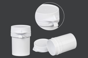 Μπουκαλάκι σωλήνας με κουμπωτό καπάκι 20 ml για χάπια - 100 τμχ-2