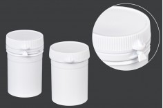 50ml plastic pill and capsule jar with snap top cap - available in a package with 100 pcs